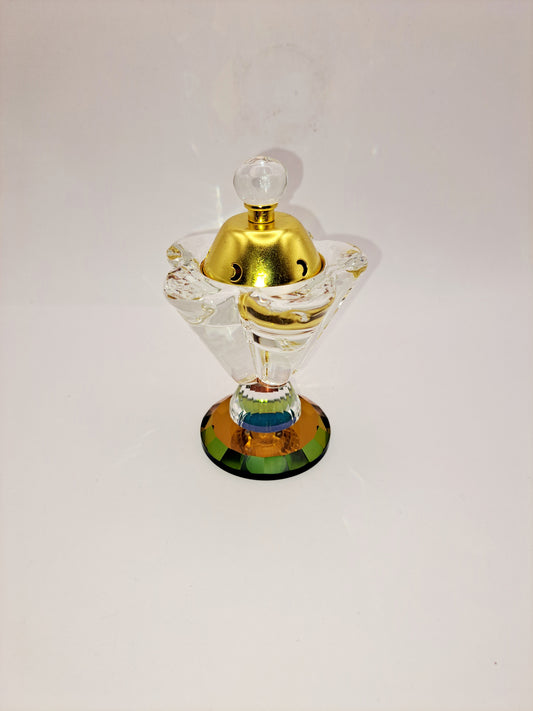 Encensoir en cristal doré coloré