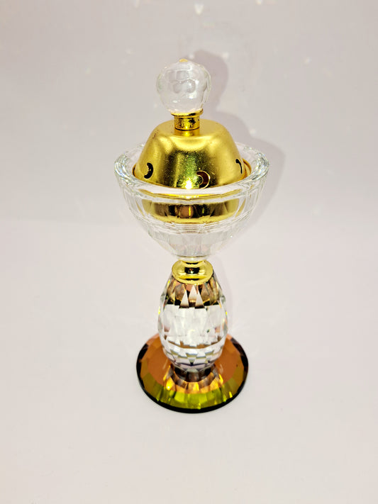 Oriental style gold colored crystal censer