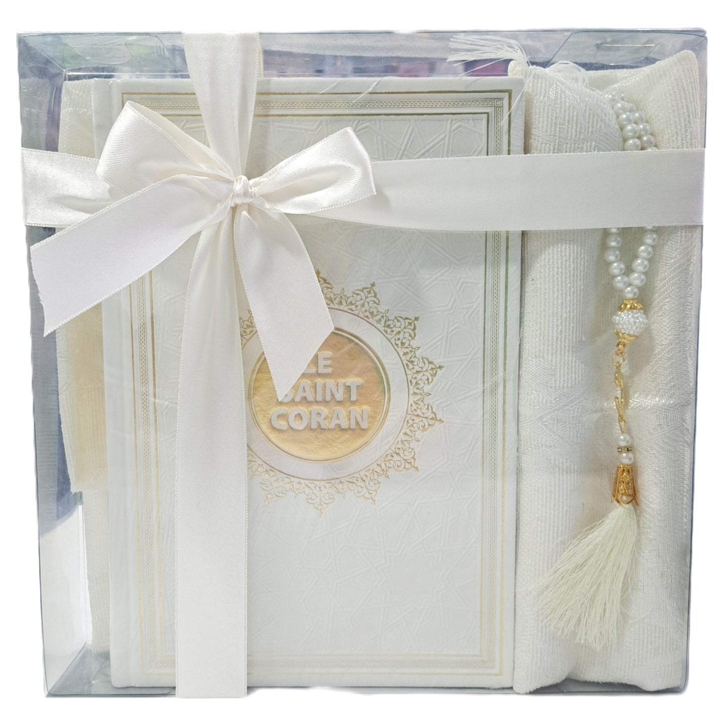 Coffret de Coran, tapis de priere et tasbih