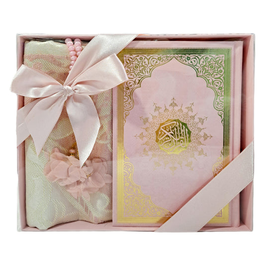 Koran box, prayer mat and tasbih