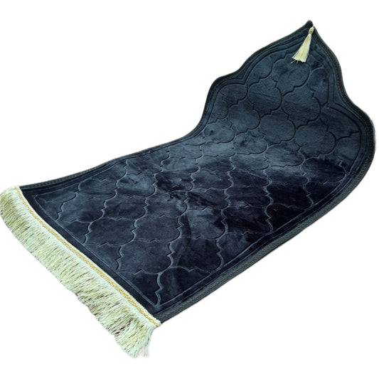 Black prayer rug